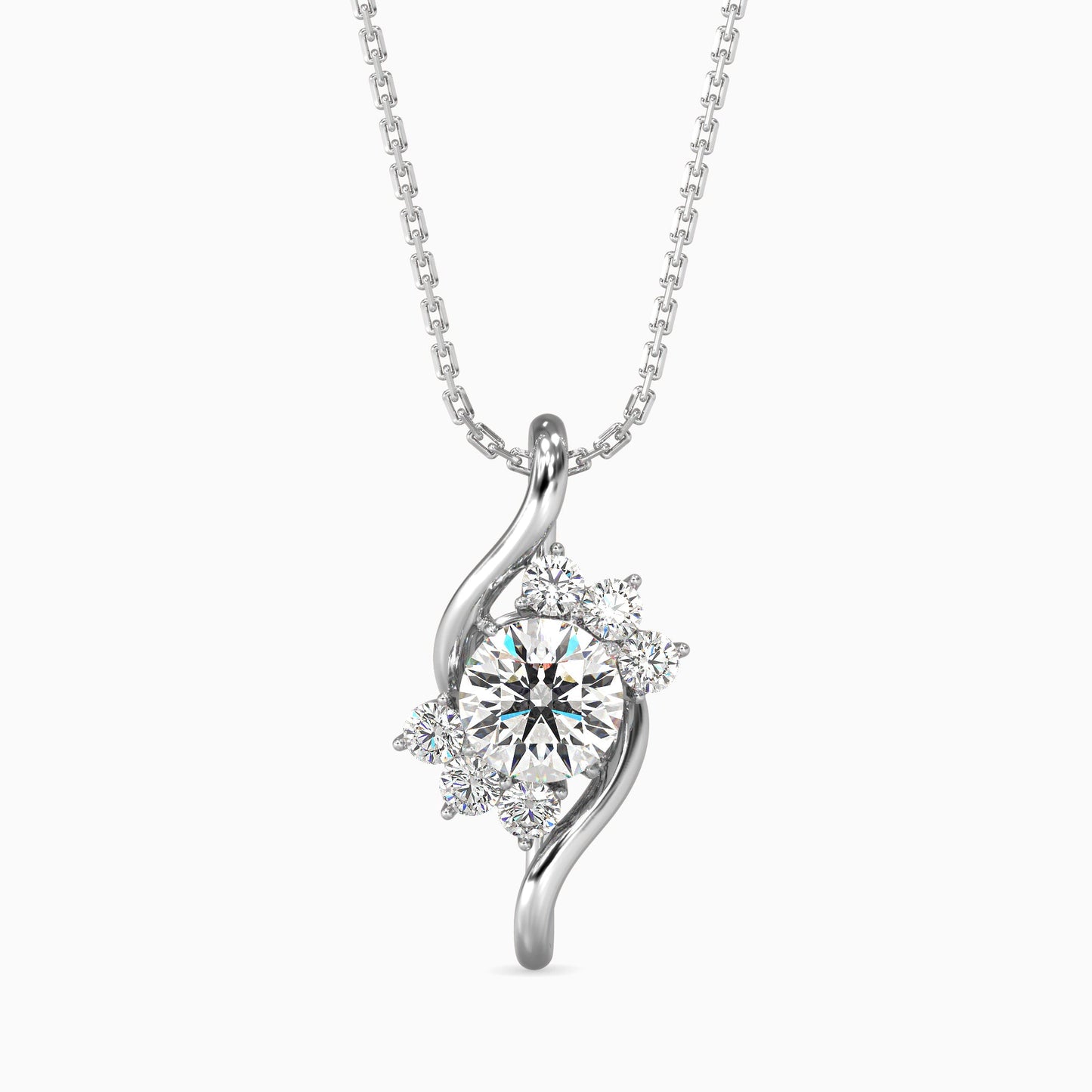 Soren Solitaire Diamond Pendant White Gold