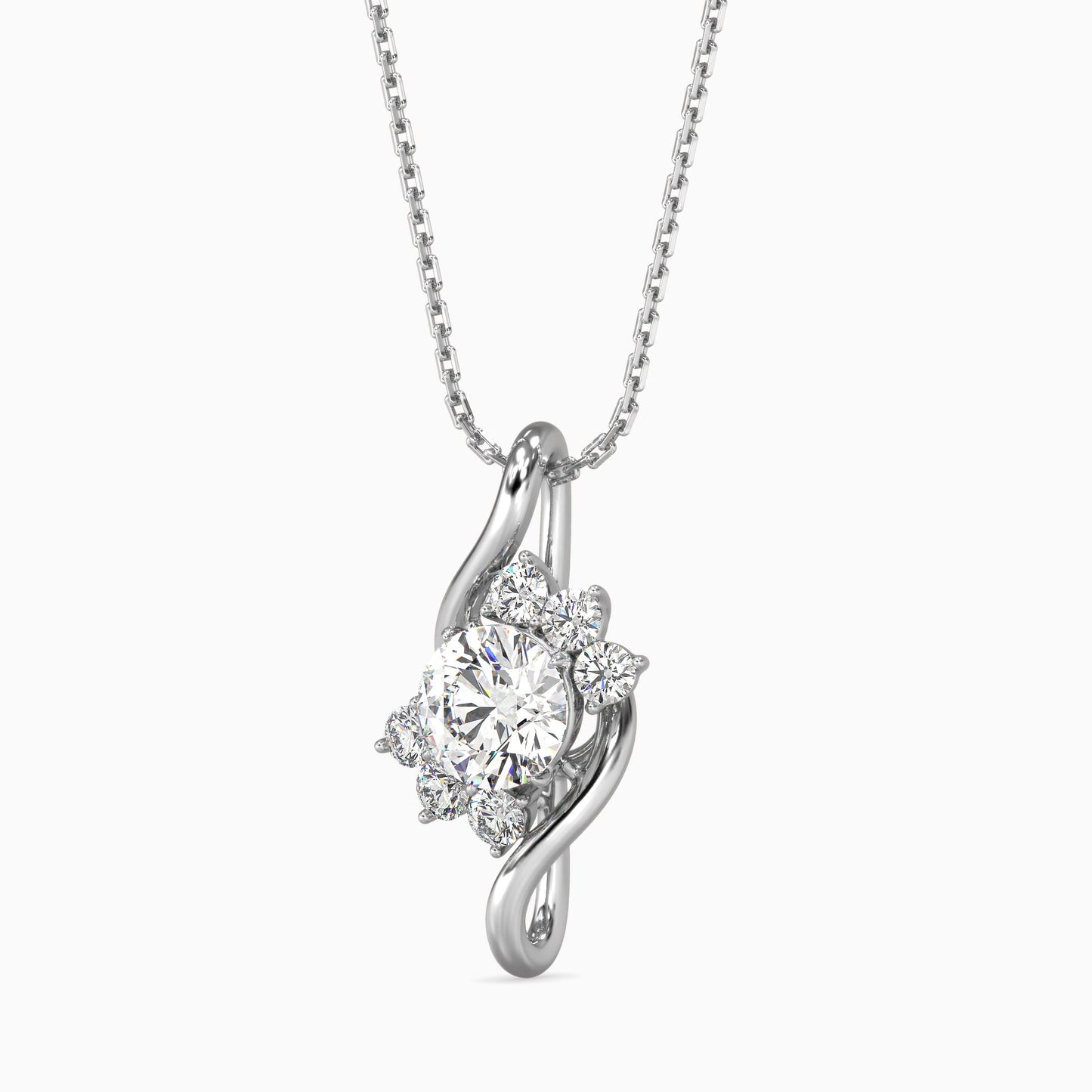 Soren Solitaire Diamond Pendant White Gold