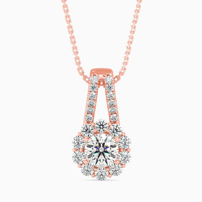 Nestor Diamond Solitaire Pendant Rose Gold