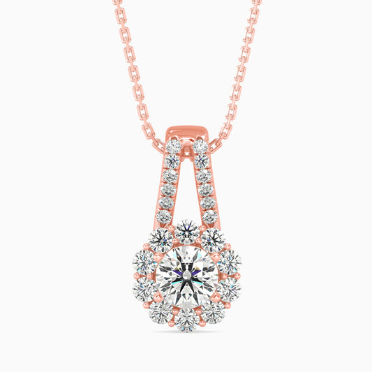 Nestor Diamond Solitaire Pendant Rose Gold