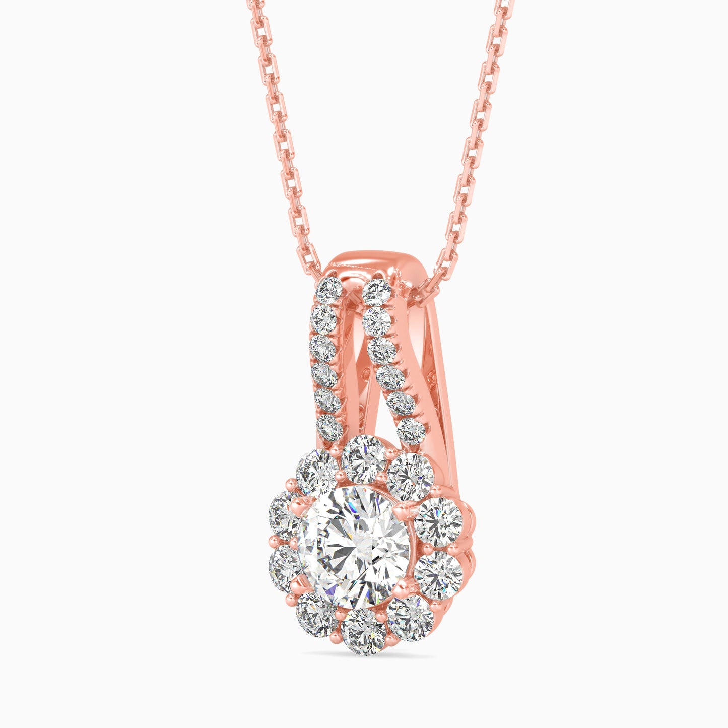 Nestor Diamond Solitaire Pendant Rose Gold