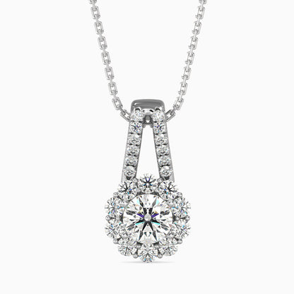 Nestor Diamond Solitaire Pendant White Gold