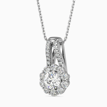 Nestor Diamond Solitaire Pendant White Gold