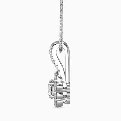 Nestor Diamond Solitaire Pendant White Gold