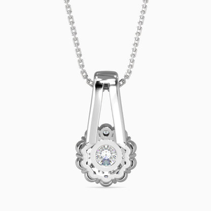 Nestor Diamond Solitaire Pendant White Gold