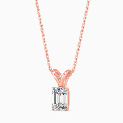 Exquisite Embers Solitaire Pendant Rose Gold