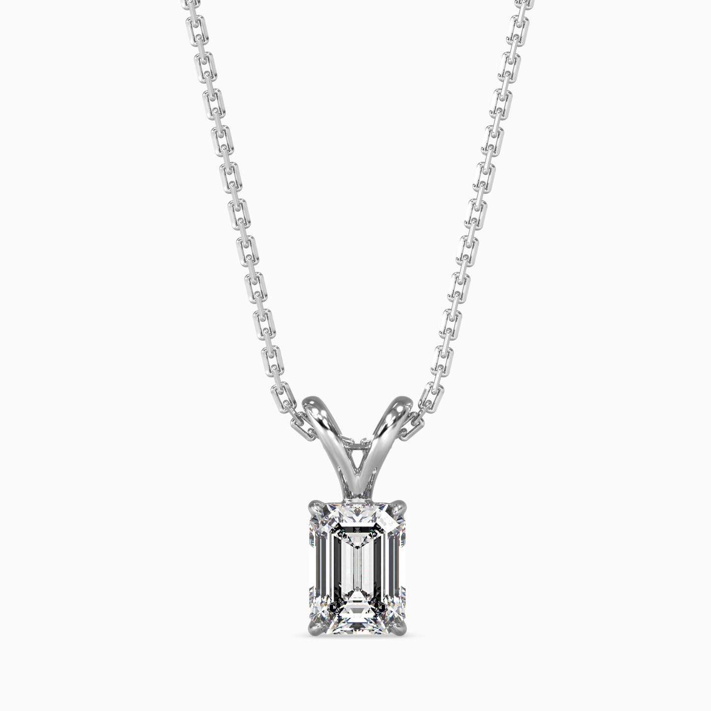 Exquisite Embers Solitaire Pendant White Gold