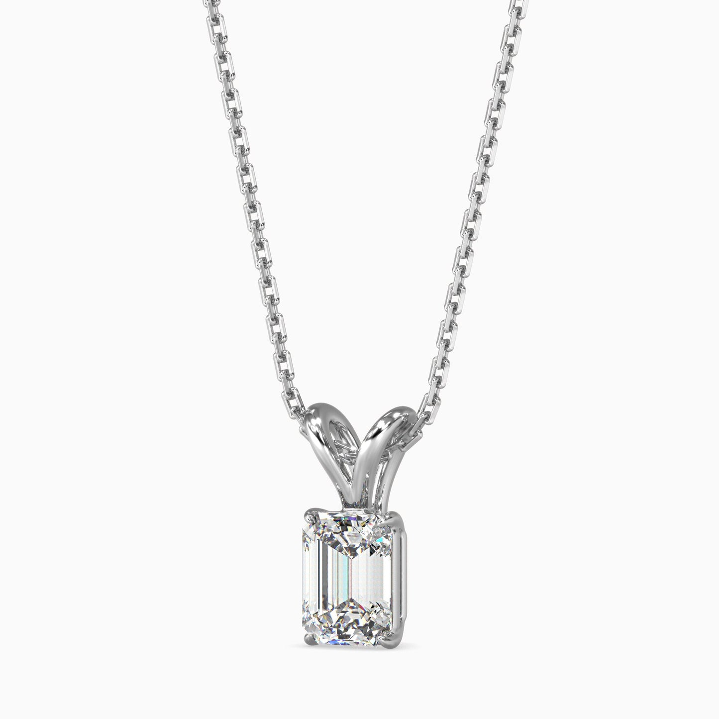 Exquisite Embers Solitaire Pendant Platinum