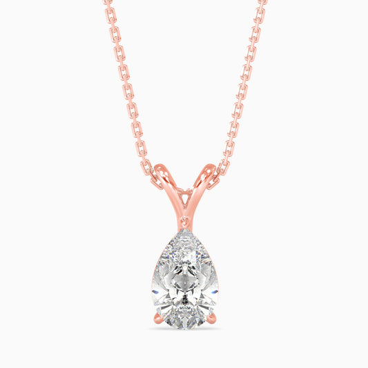 Dazzling Drops Solitaire Pendant Rose Gold