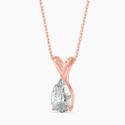 Dazzling Drops Solitaire Pendant Rose Gold