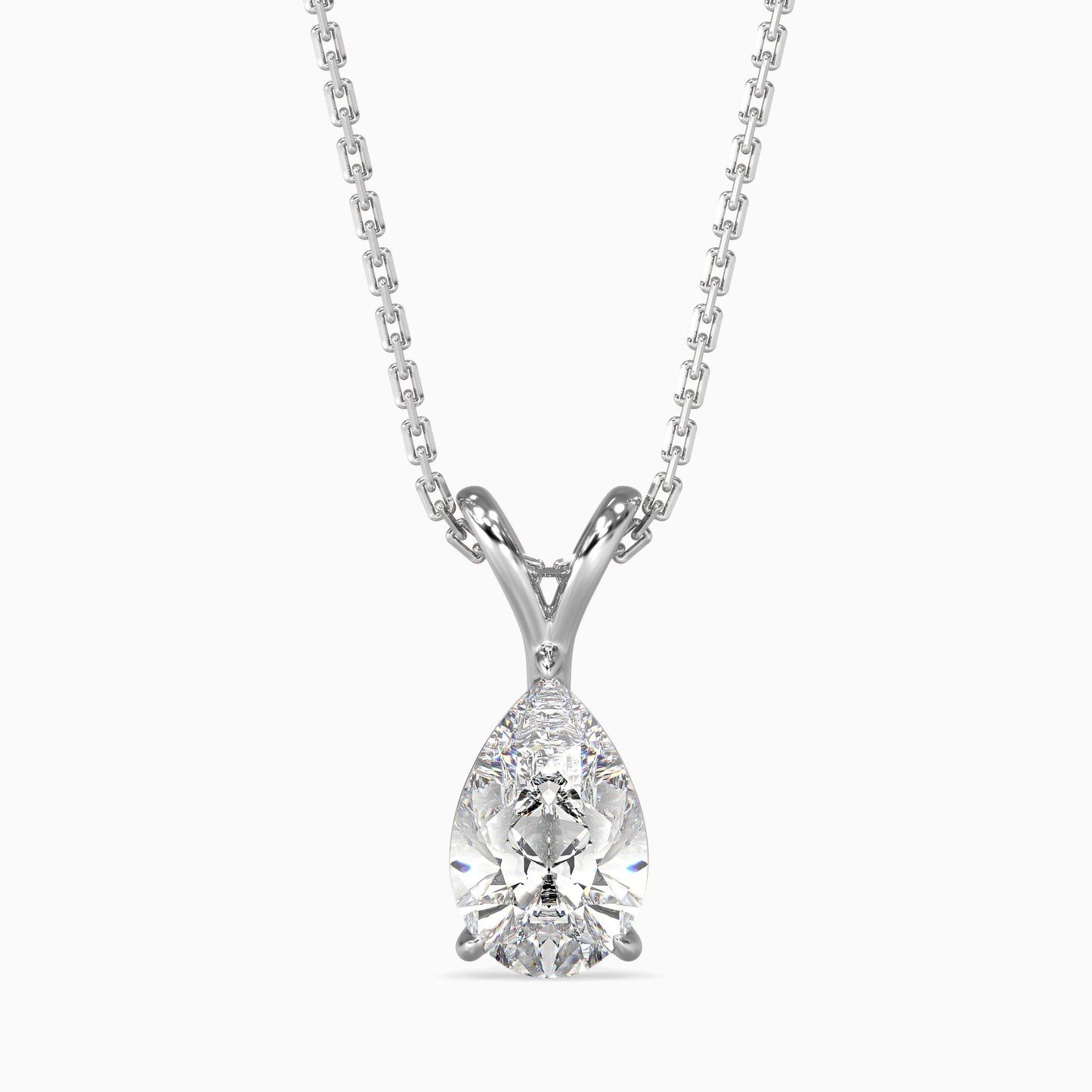 Dazzling Drops Solitaire Pendant White Gold