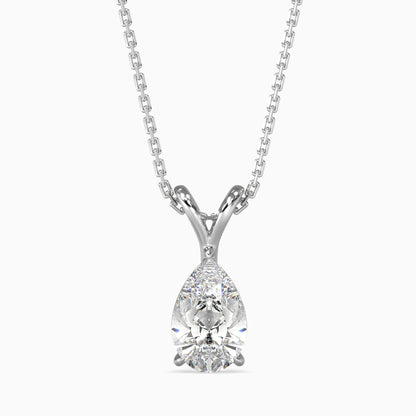 Dazzling Drops Solitaire Pendant White Gold