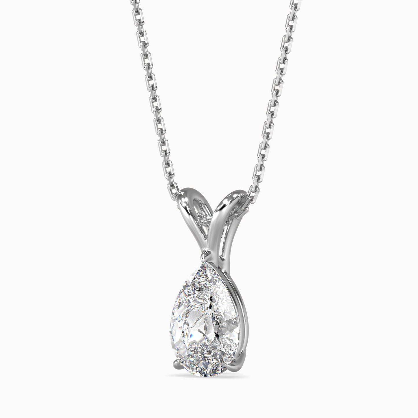 Dazzling Drops Solitaire Pendant White Gold