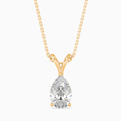 Dazzling Drops Solitaire Pendant Yellow Gold