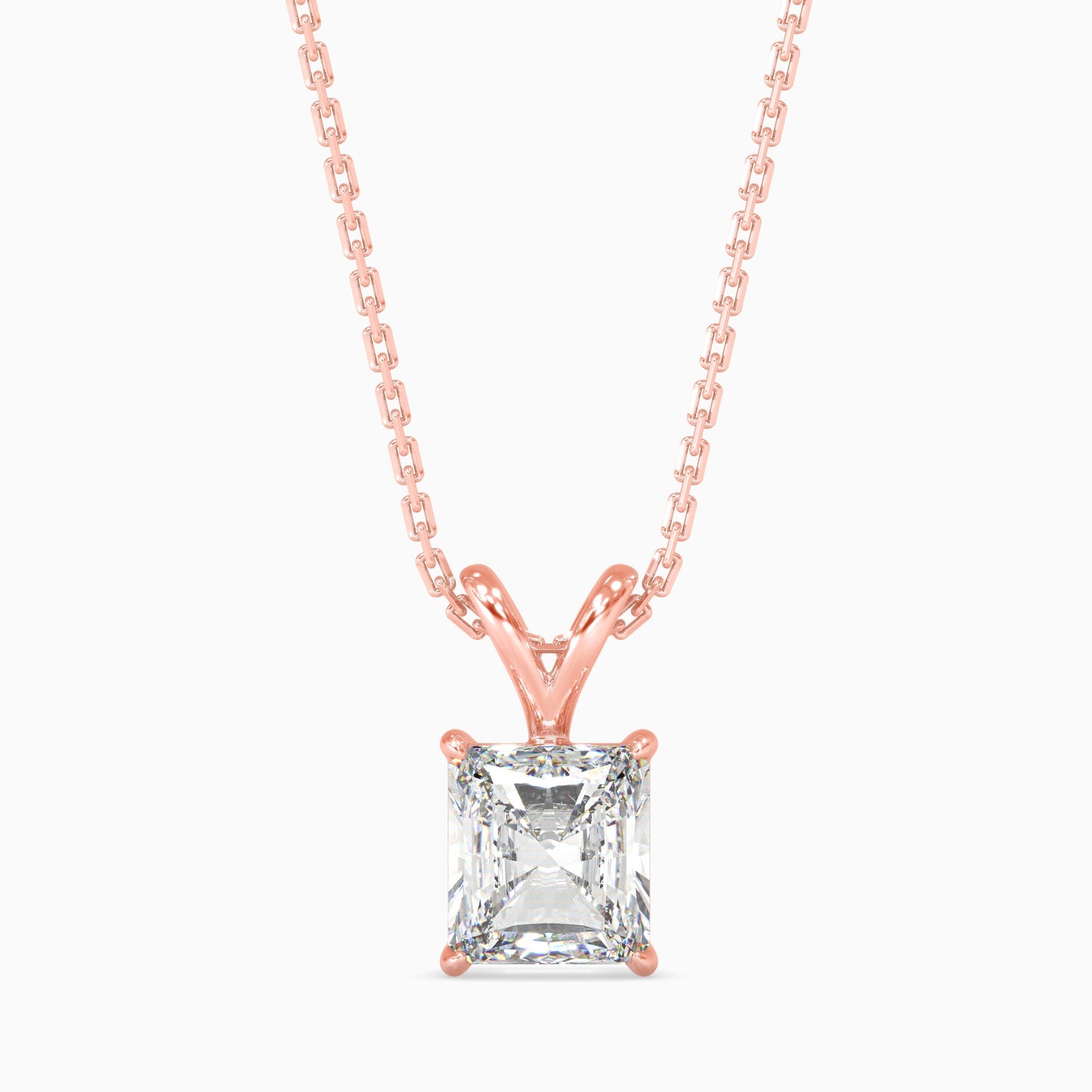 Radiant Stars Solitaire Pendant Rose Gold