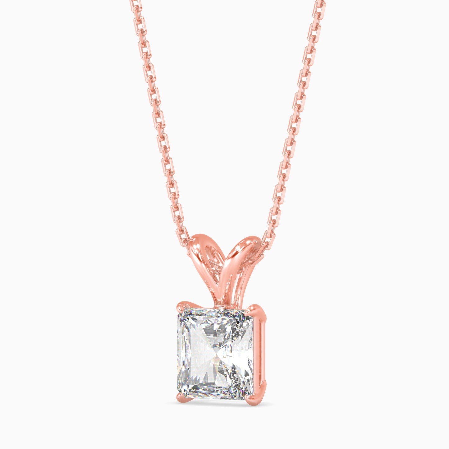 Radiant Stars Solitaire Pendant Rose Gold