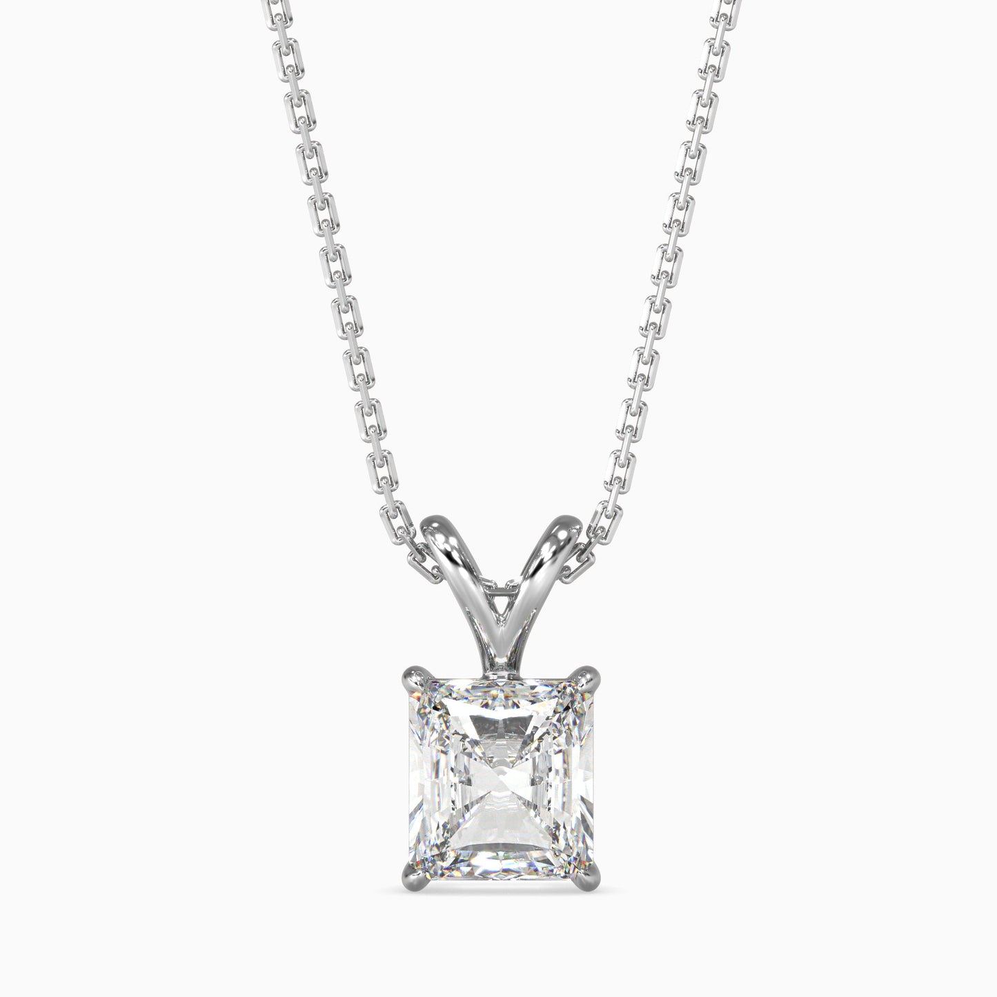 Radiant Stars Solitaire Pendant Platinum