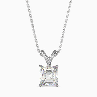 Radiant Stars Solitaire Pendant White Gold