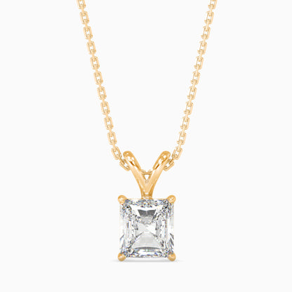 Radiant Stars Solitaire Pendant Yellow Gold