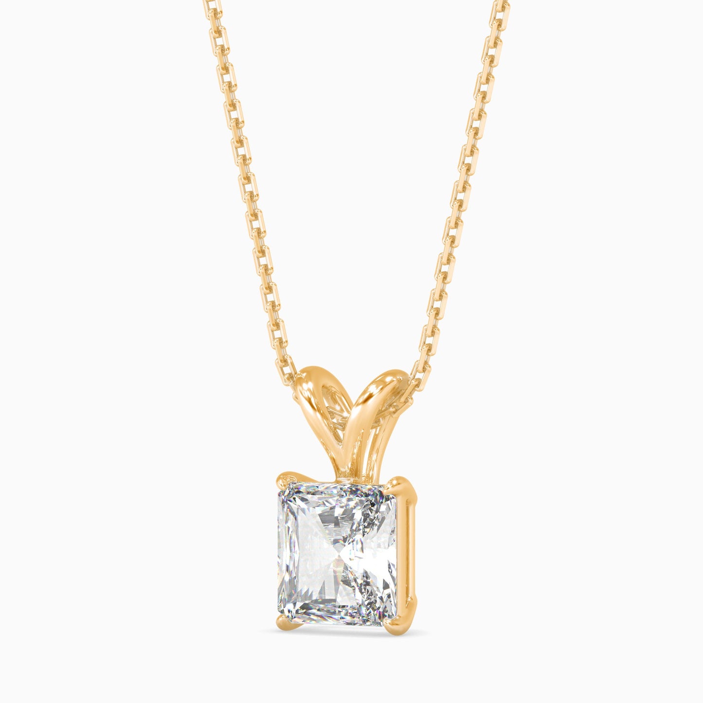 Radiant Stars Solitaire Pendant Yellow Gold