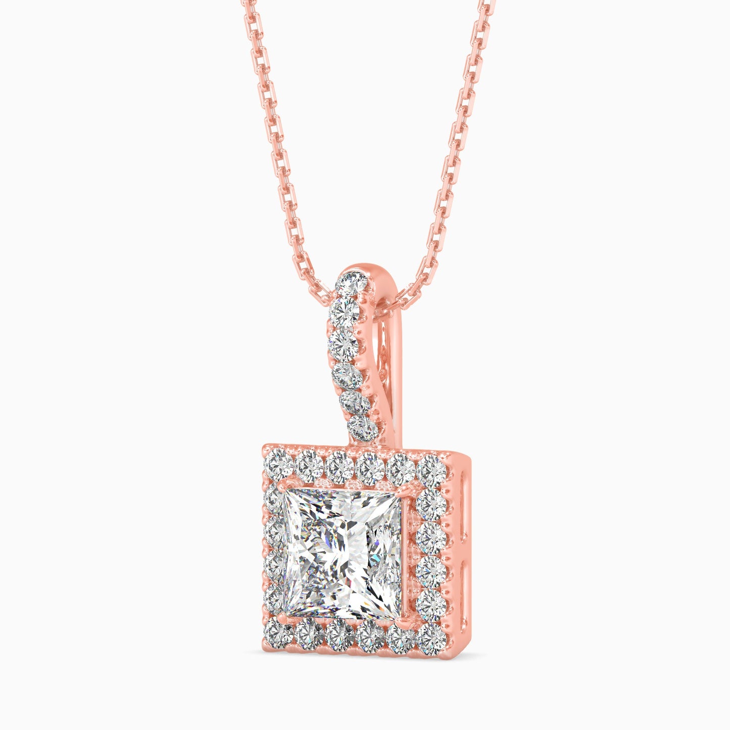 Sparkling Spheres Solitaire Pendant Rose Gold