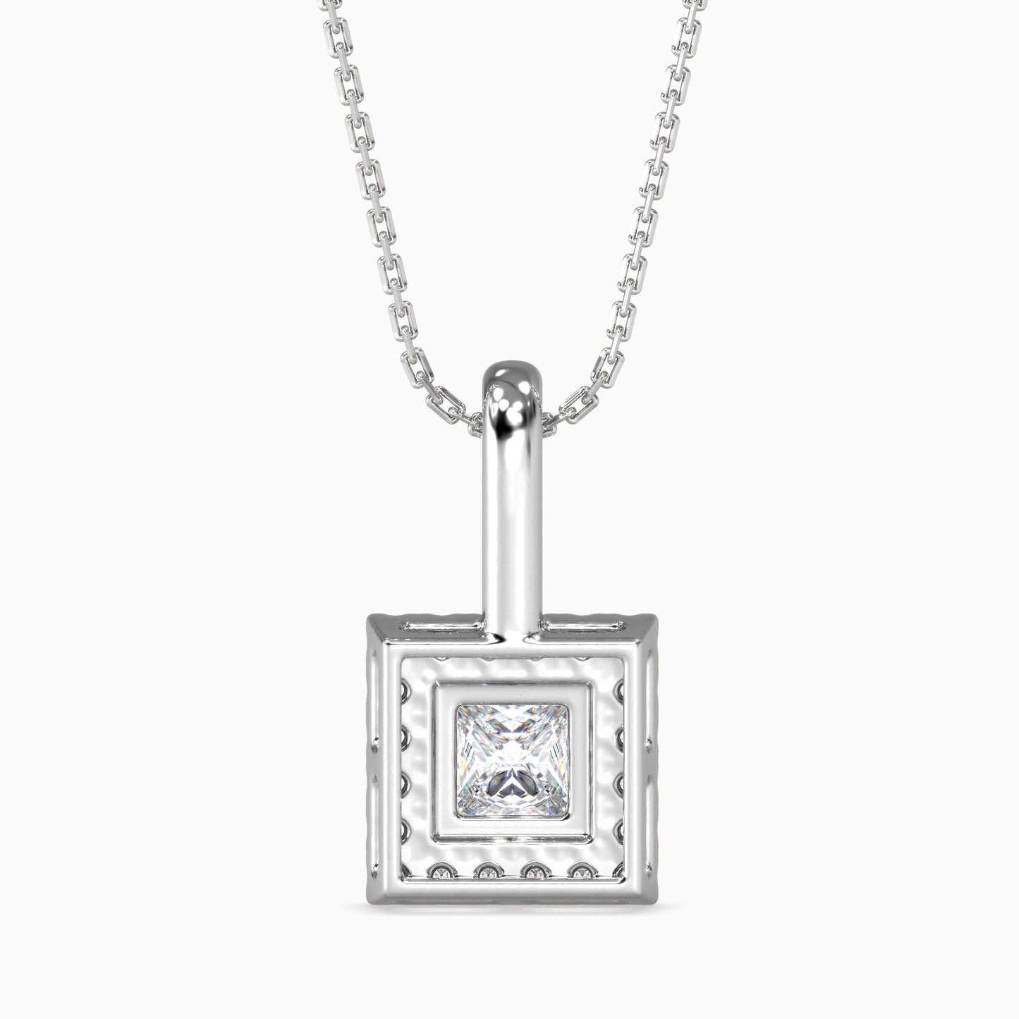 Sparkling Spheres Solitaire Pendant White Gold