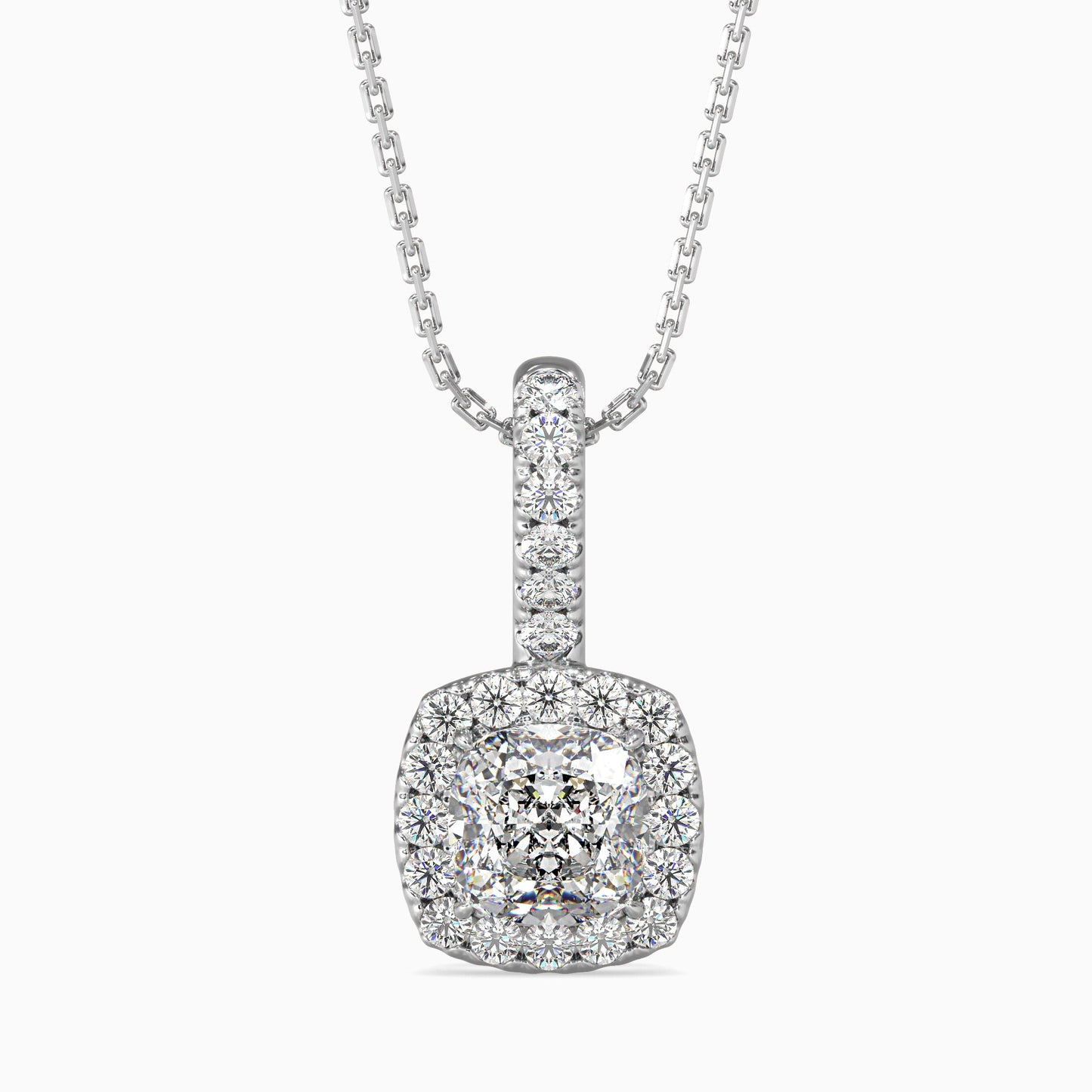 Starry Serenity Solitaire Pendant White Gold