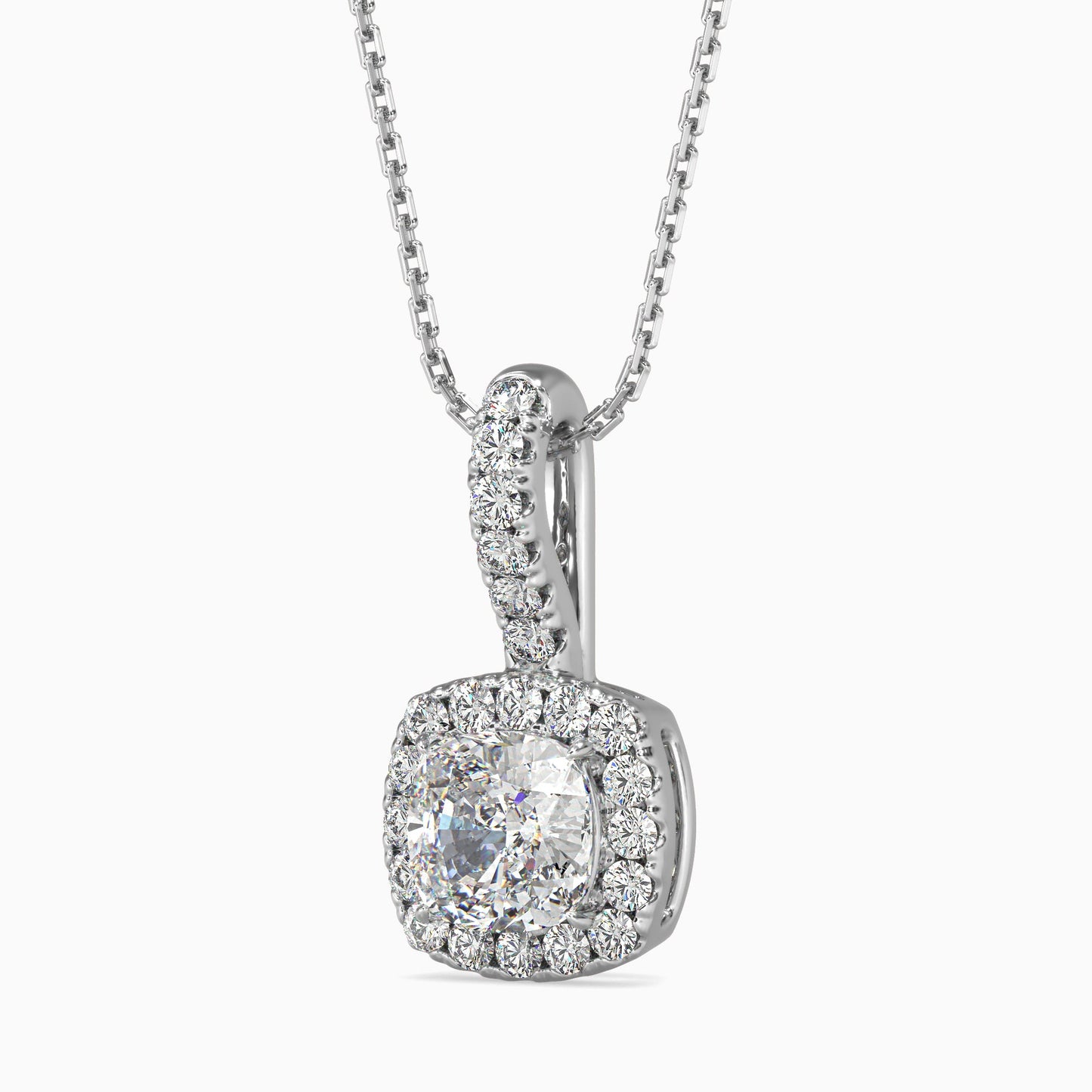 Starry Serenity Solitaire Pendant White Gold