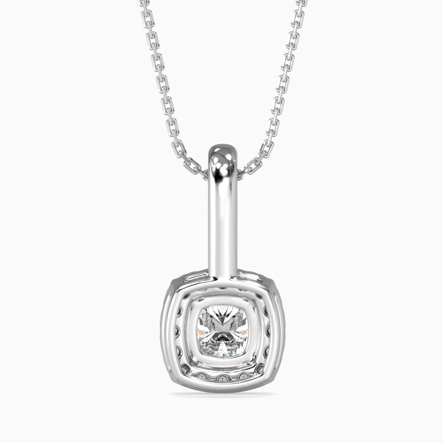 Starry Serenity Solitaire Pendant White Gold