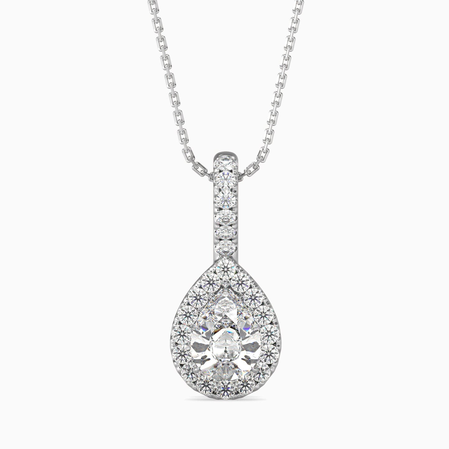 Moonlit Magic Solitaire Pendant White Gold