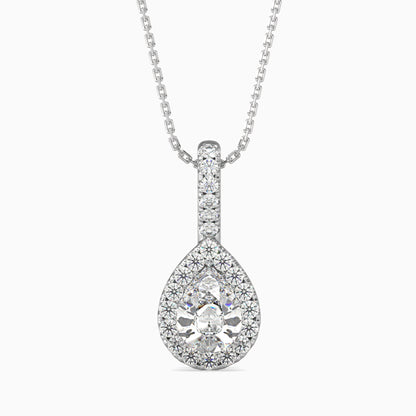 Moonlit Magic Solitaire Pendant White Gold