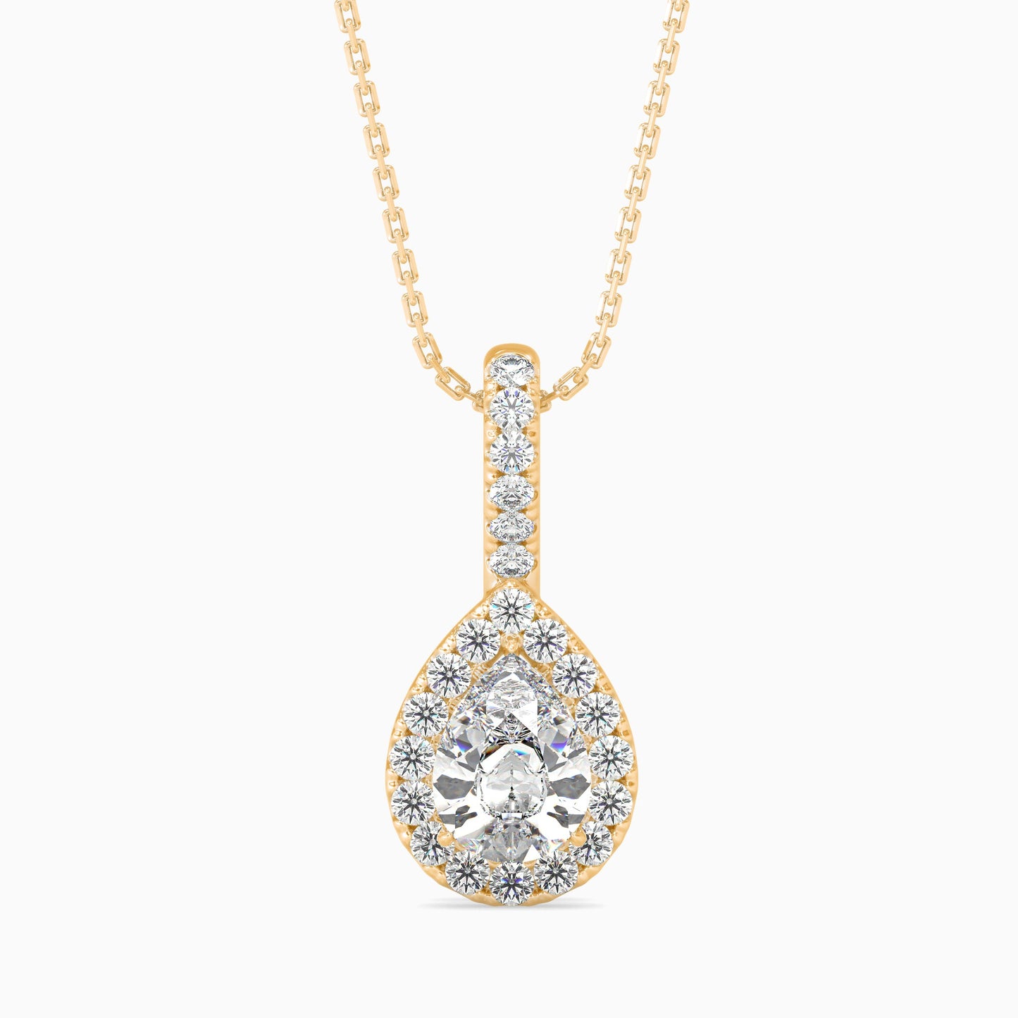 Moonlit Magic Solitaire Pendant Yellow Gold