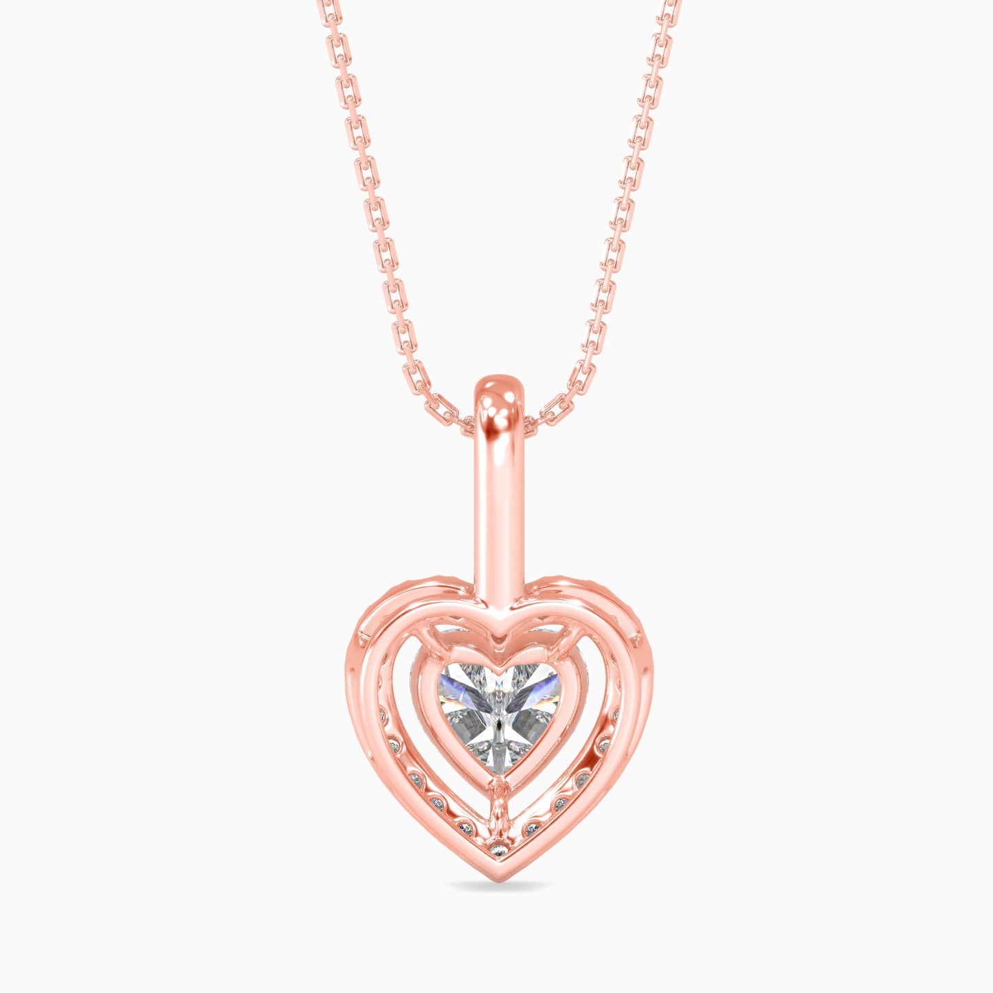 Heavenly Halos Solitaire Pendant Rose Gold