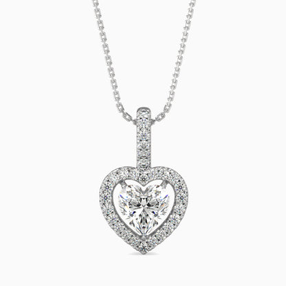 Heavenly Halos Solitaire Pendant Platinum