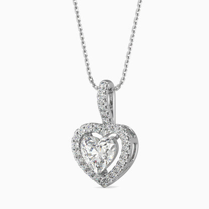 Heavenly Halos Solitaire Pendant Platinum