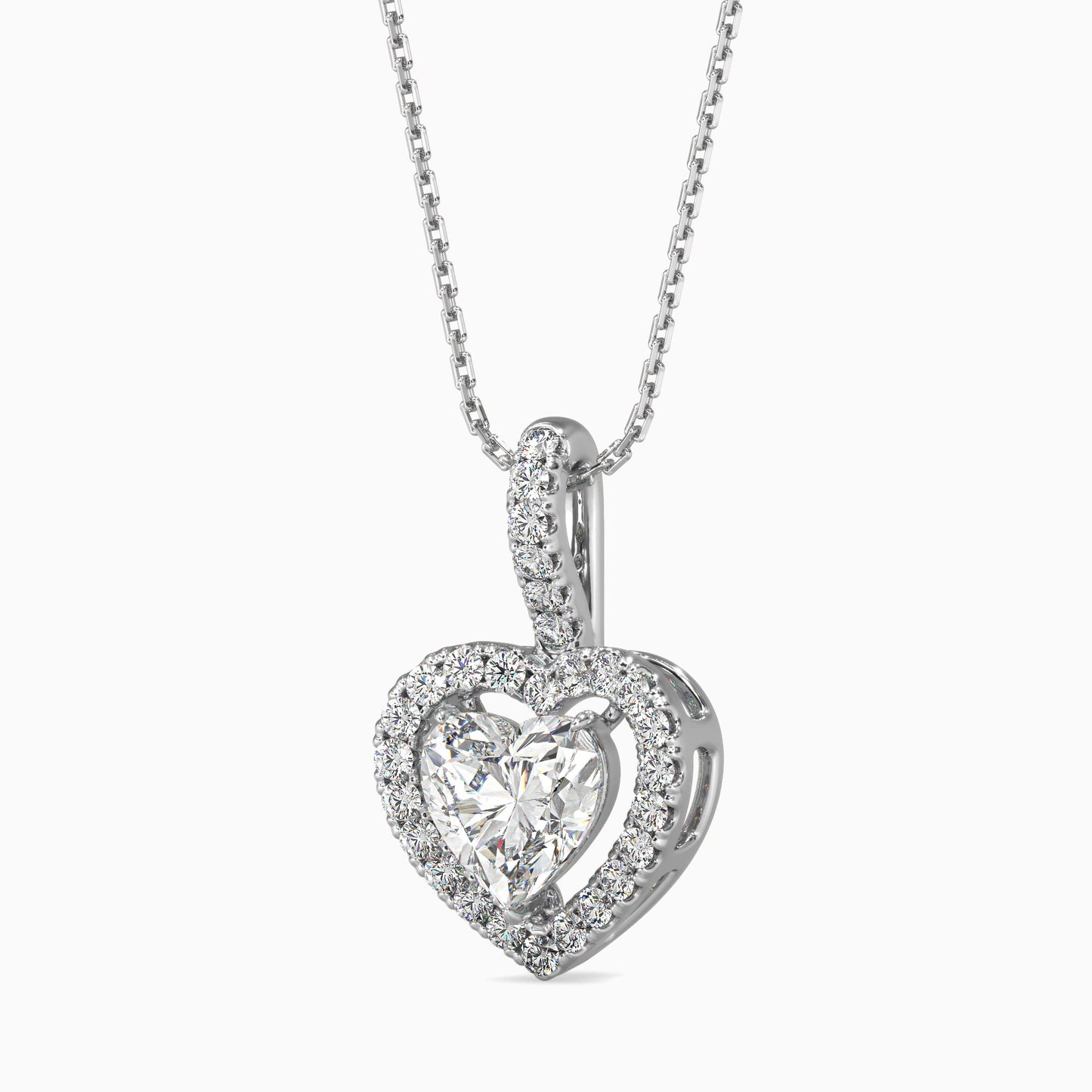 Heavenly Halos Solitaire Pendant White Gold