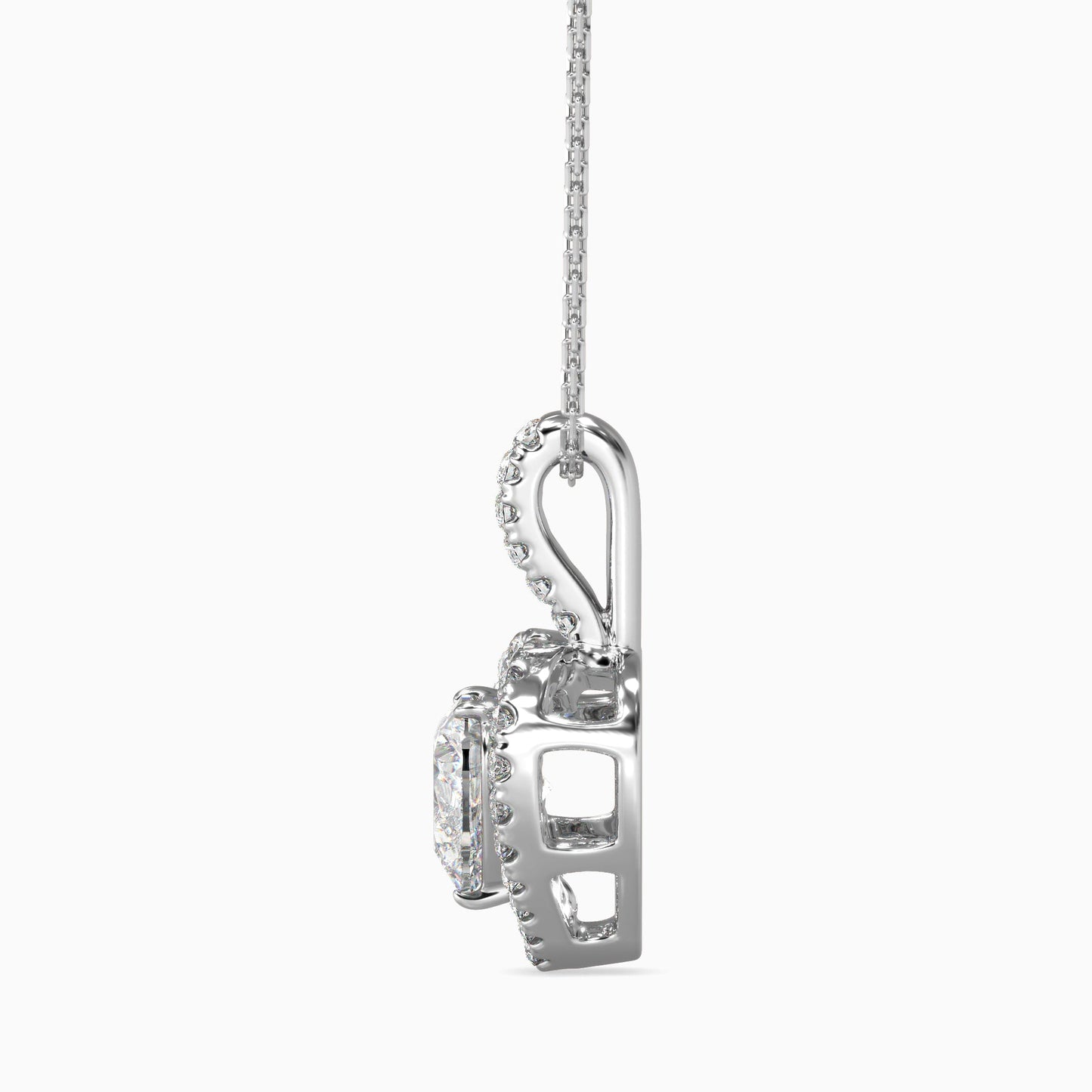 Heavenly Halos Solitaire Pendant Platinum