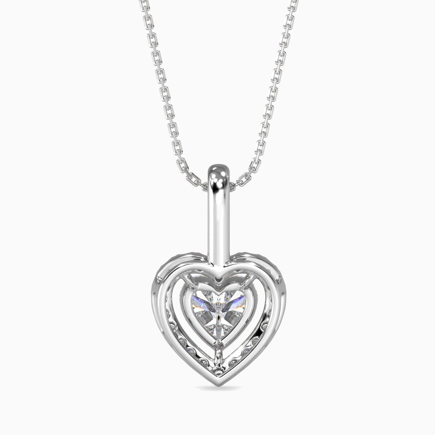 Heavenly Halos Solitaire Pendant Platinum