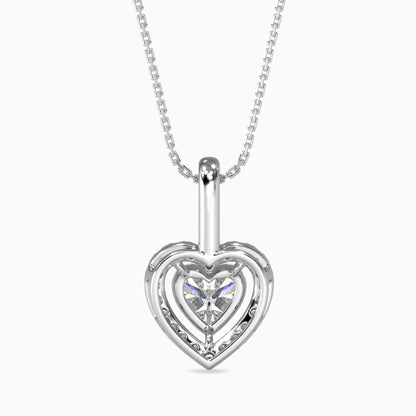 Heavenly Halos Solitaire Pendant White Gold