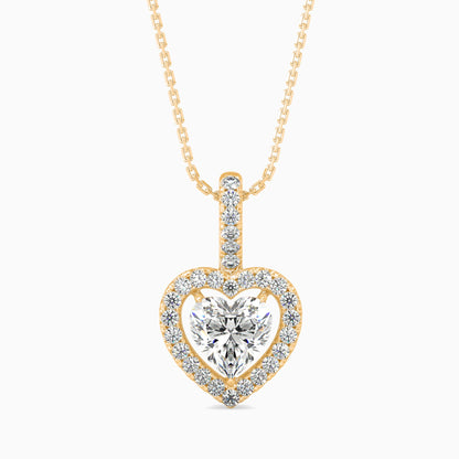 Heavenly Halos Solitaire Pendant Yellow Gold