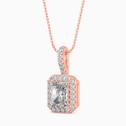 Royal Radiant Solitaire Pendant Rose Gold