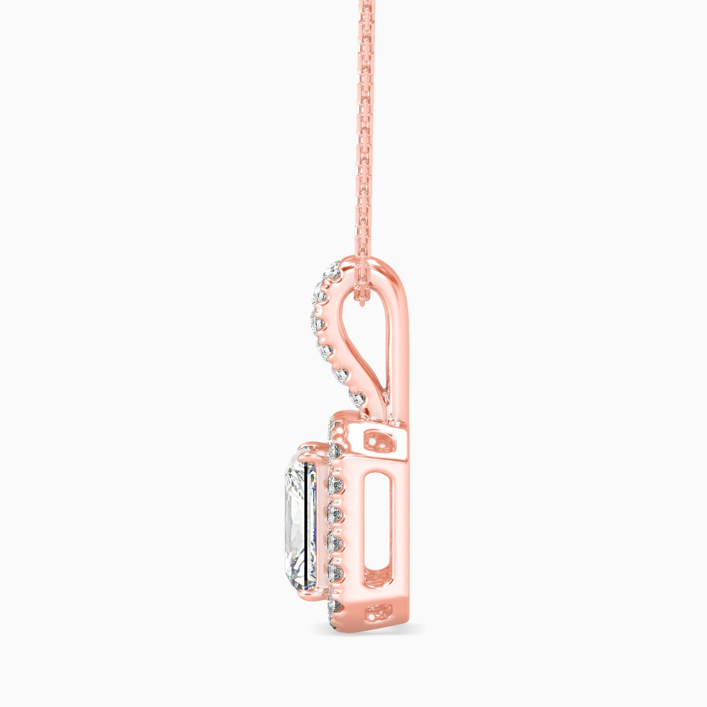 Royal Radiant Solitaire Pendant Rose Gold