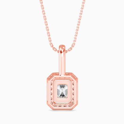 Royal Radiant Solitaire Pendant Rose Gold