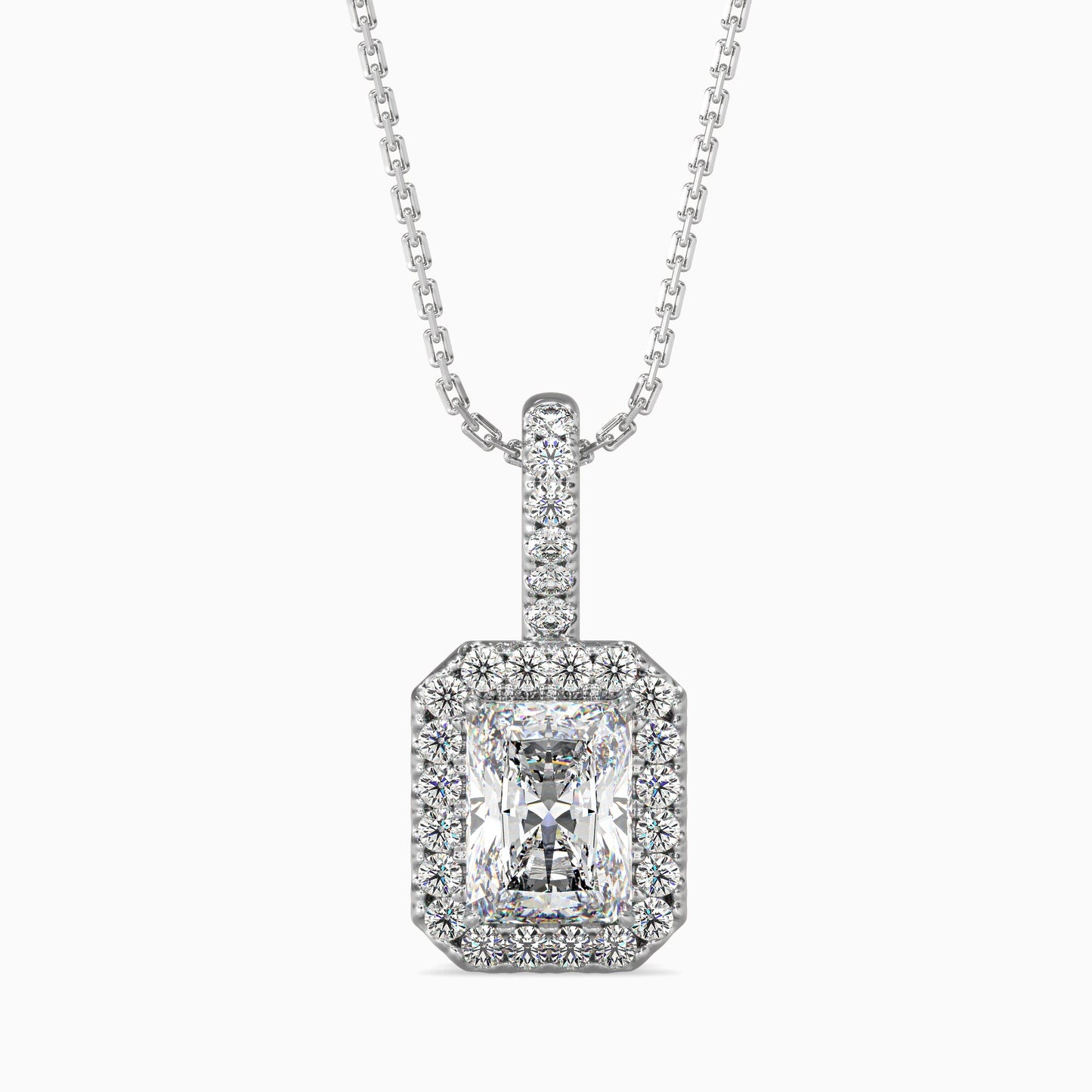 Royal Radiant Solitaire Pendant White Gold