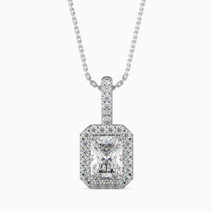 Royal Radiant Solitaire Pendant White Gold