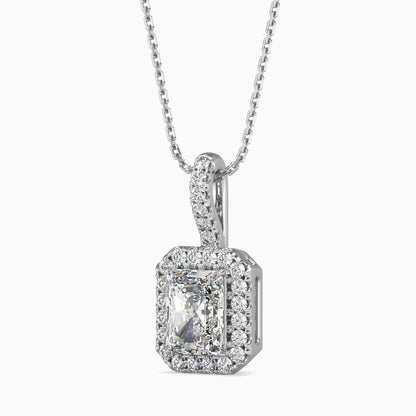 Royal Radiant Solitaire Pendant White Gold