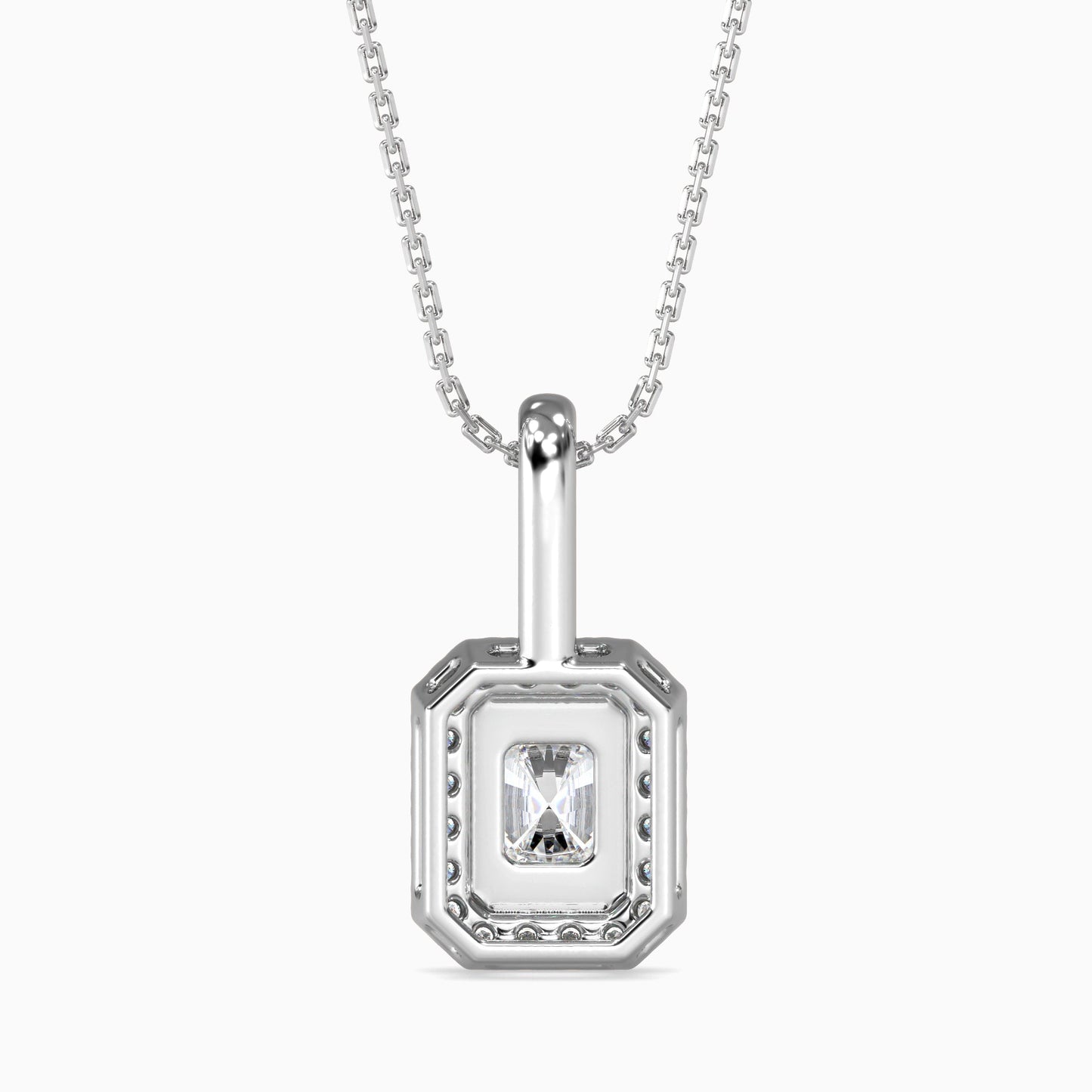 Royal Radiant Solitaire Pendant White Gold