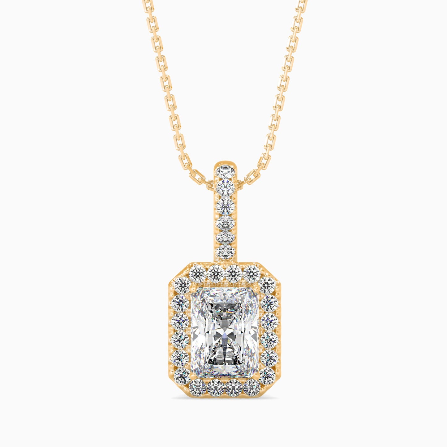 Royal Radiant Solitaire Pendant Yellow Gold