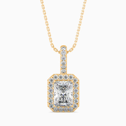 Royal Radiant Solitaire Pendant Yellow Gold