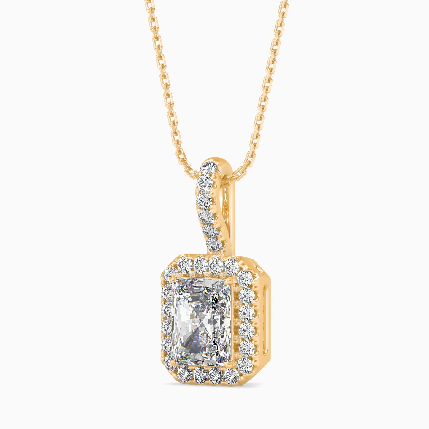 Royal Radiant Solitaire Pendant Yellow Gold